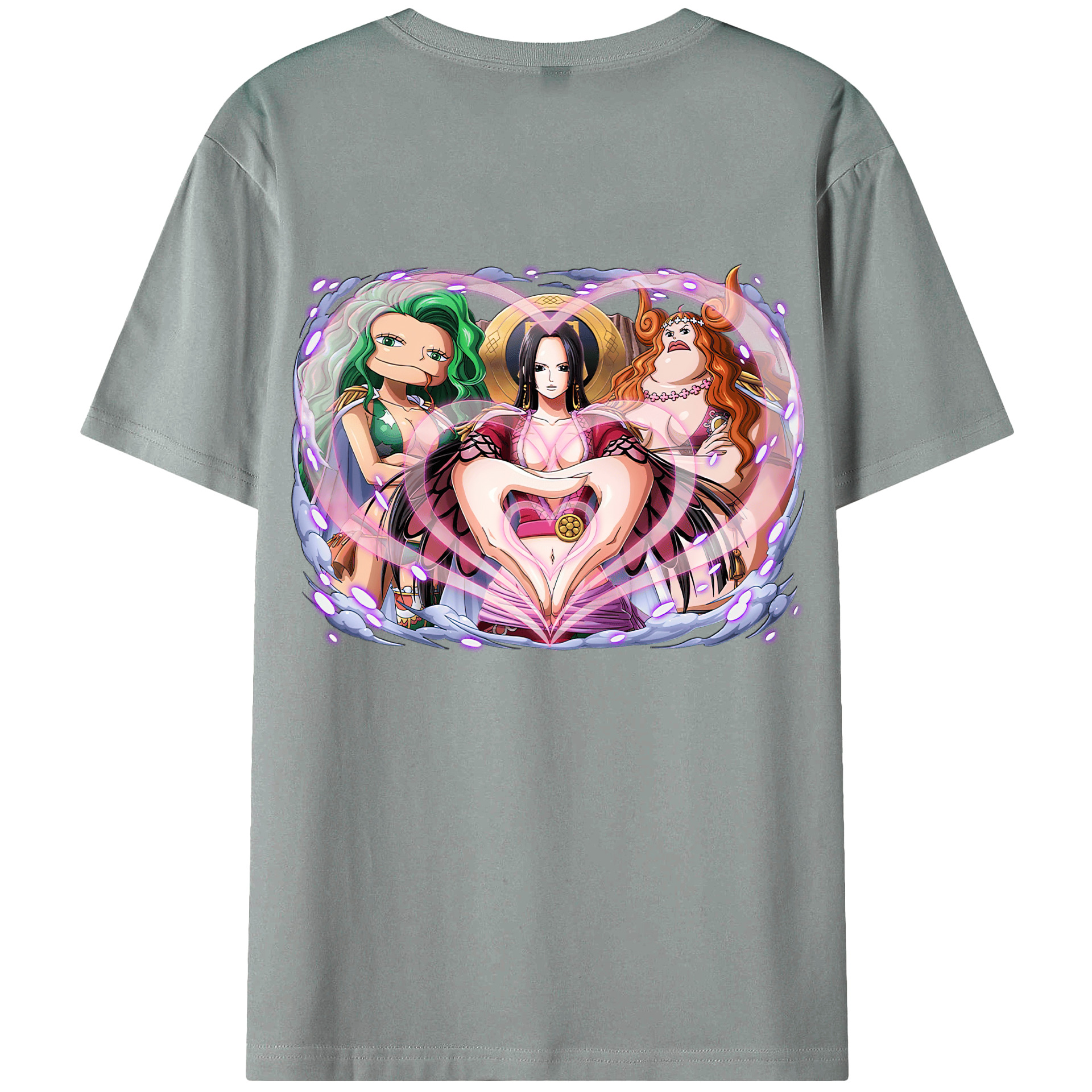 ワンピース ボア・ハンコック ONE PIECE Boa·Hancock 綿100％ メンズ半袖Tシャツ（バックプリント） 通気性